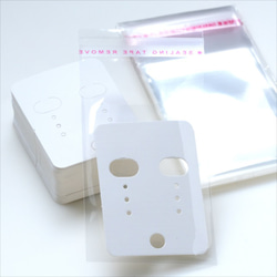 卡紙OPP袋50個★40×55mm/White White★耳環耳環卡紙Packing Wrapping Accessory卡紙 第2張的照片