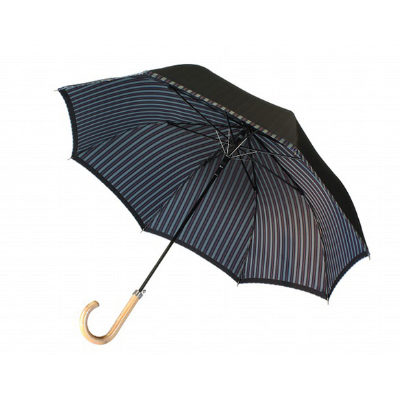 【紳士 晴雨兼用雨傘 ジャンプ傘】Tie Plain×Stripe NAVY 5枚目の画像