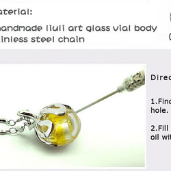 Diffuser Necklace Sweetheart Petite Bonbon Art Glass 6枚目の画像