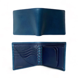 額外版「基本」藝術皮夾 Buttero &lt;海軍藍&gt; x 國產組合皮革 &lt;海軍藍&gt; ☆免費禮品包裝 第1張的照片