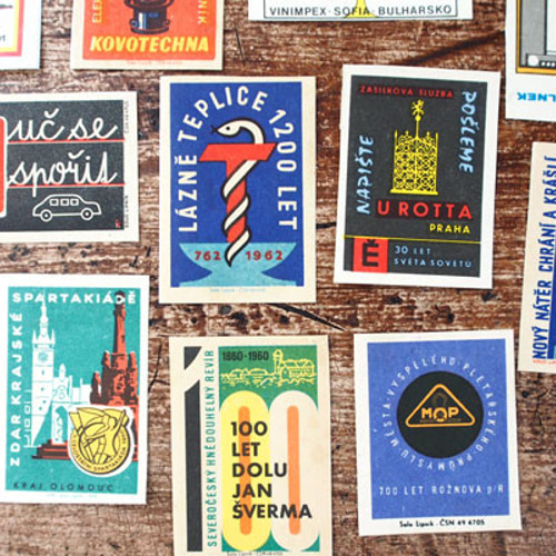 本物！チェコのビンテージマッチラベルのシール30枚セット シール