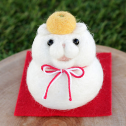 かがみもちなハムスター【お正月飾り/鏡餅】 羊毛フェルト Yuto 通販
