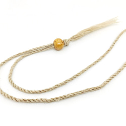 フラワーオブライフ 球状（籠目）・メビウスの輪　ヘンプ ネックレス（金色）（生命の花/神聖幾何学） 4枚目の画像