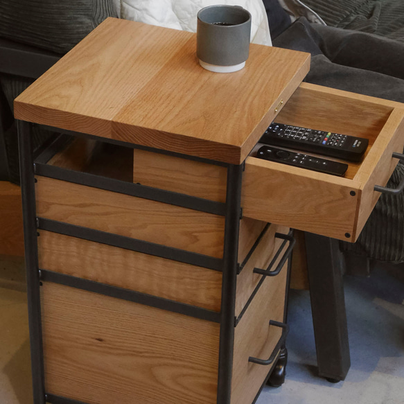 ＼送料無料／[Oak Drawer Chest]アイアンドロワーチェスト 引き出し デスク収納 サイドボード -75- 14枚目の画像