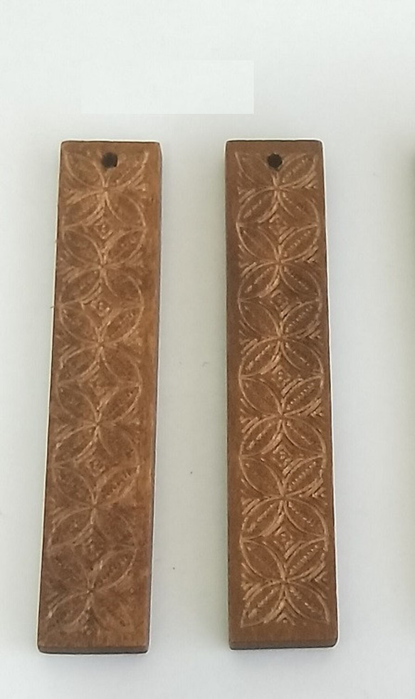 2個 ウッドチャーム 木製パーツ ウッドパーツ アクセサリーパーツ ハンドメイト 手芸材料 1枚目の画像
