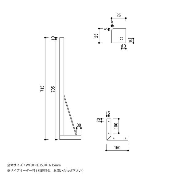 ＼送料無料／[IR_LG_I]4脚1セット アイアンレッグ I-Type アイアンテーブル脚 ベンチ脚 鉄 -74- 6枚目の画像