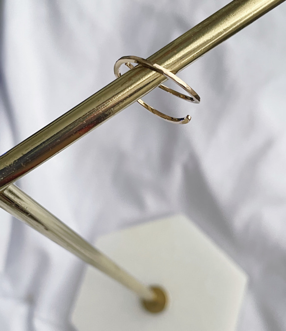 送料無料【14kgf】月リング／槌目　レイヤード２Wayリング（5号〜18号） 6枚目の画像