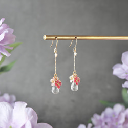 【春秋限定】庭薺としずく | ピアス / イヤリング 2枚目の画像