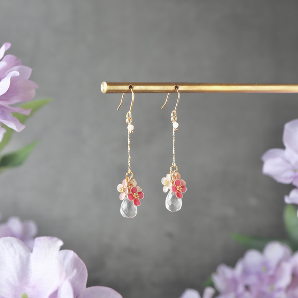 【春秋限定】庭薺としずく | ピアス / イヤリング 2枚目の画像