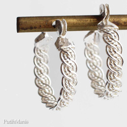 せつ＊プラチナ【7×13mm 月甲フープピアス】Pt900刻印入 新品