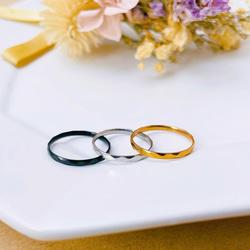 ダイヤカットリング＊ 華奢 細身 指輪 刻印 金属アレルギー対応