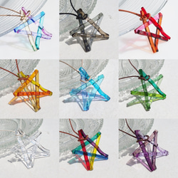 【類型可以選擇！ 】玻璃星星「星星」項鍊【可以選擇顏色和繩子的長度】≪免運費≫ 第2張的照片