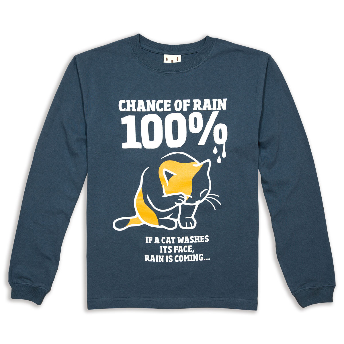 SCOPYネコ　ロンT「RAIN 100%」デニム