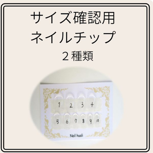 サイズ確認用ネイルチップ 2種類 ネイルチップ（つけ爪） nail huali