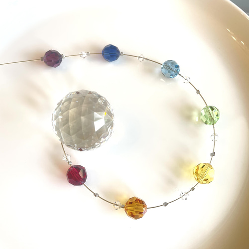 ⭐︎スワロフスキーのサンキャッチャー⭐︎ハンドメイド⭐︎ 7色 スワロフスキー社製 30mm サンキャッチャー 3 サンキャッチャー