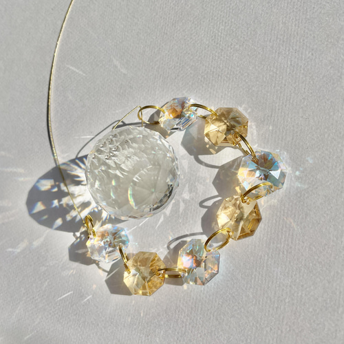 スワロフスキー社 30mm クリア サンキャッチャー ゴールド オール