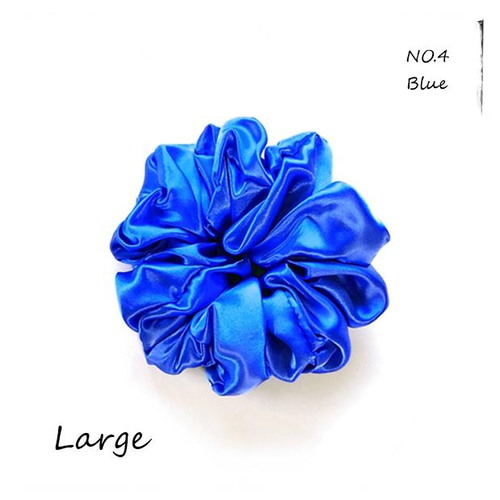 青 ブルー＼きほんのシュシュ／L・ サテン・オーガンジー 透明感／推し