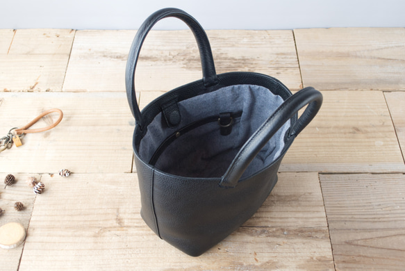 レザーミニトートバッグ lmtt2-S ［ブラック］ 5枚目の画像