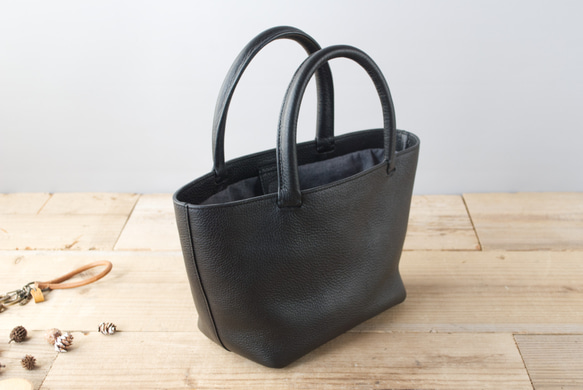 レザーミニトートバッグ lmtt2-S ［ブラック］ 2枚目の画像