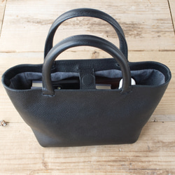 レザーミニトートバッグ lmtt2-S ［ブラック］ 4枚目の画像