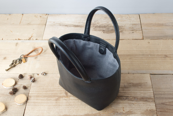 レザーミニトートバッグ lmtt2-S ［ブラック］ 6枚目の画像