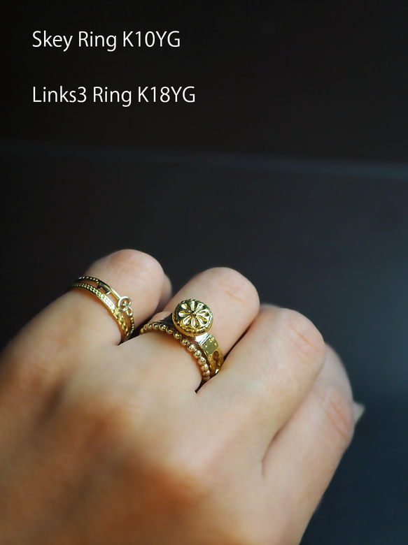小さな鍵のリング／K10YG 6枚目の画像