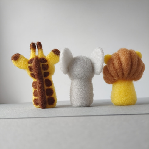 指人形セット ライオン・ゾウ・キリン【限定数販売】 おもちゃ・人形