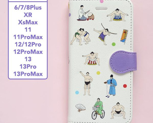 大相撲　スマホケース 全機種対応☆日本の伝統 浮世絵で描く大相撲スマホケース