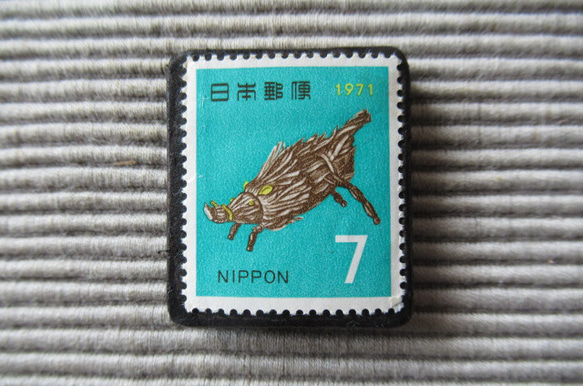 日本1972年寶船郵票胸針3218 第1張的照片