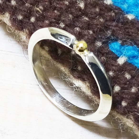 Accent  K18＆925　Triangle 【受注製作】シルバーリング　925　atpring123next2kg 2枚目の画像