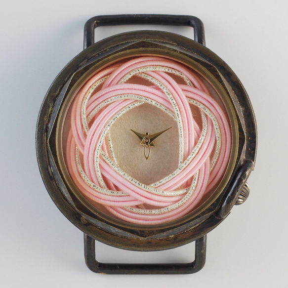 Kyoto Mizuhiki x Gin Kobo“ Sakura”手工手錶To木皮革 第4張的照片