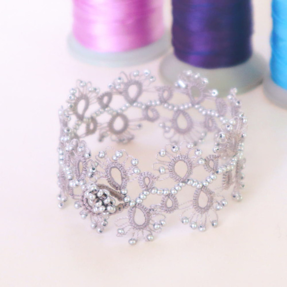 OYA Tatting lace bracelet [LACE] Silver 第2張的照片