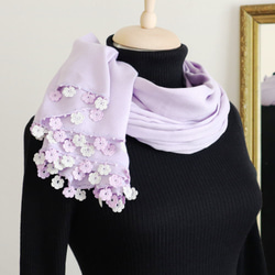[Made to order] OYA Pashmina shawl [MARY] Lavender 第1張的照片