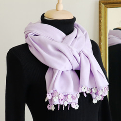 [Made to order] OYA Pashmina shawl [MARY] Lavender 第4張的照片