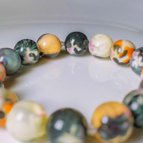 受注製作 猫玉ブレスレット にゃんともタマラン・ツインズ16