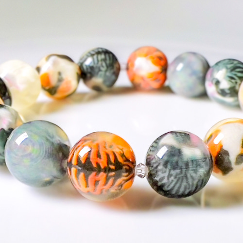 tamagoヘマタイト ネコの顔ブレスレット 10-234