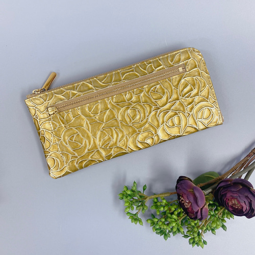 プラダ　長財布　Ｌ字ファスナー　ゴールドロゴ　本革　希少カラー　美品 PRADA L字ファスナー長財布 レディース プラダ – Rehello by BOOKOFF