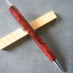 楓瘤】木軸シャープペン ワインレッドのスタビライズドウッド【即日