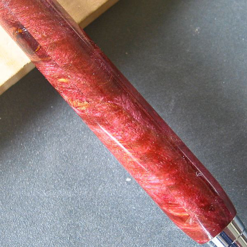 楓瘤】木軸シャープペン ワインレッドのスタビライズドウッド【即日