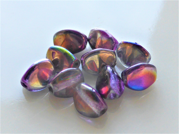 種　宇宙　紫系　チェコビーズCzech Glass Beads10個 1枚目の画像