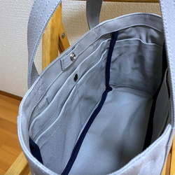 “口袋手提包”水平尺寸“灰色”/帆布手提包/倉敷帆布8號[定做] 第6張的照片