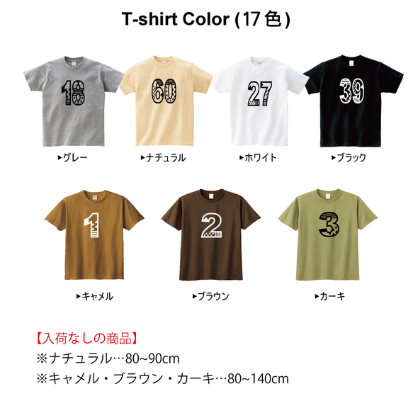 【数字/文字オーダー】ナンバーTシャツ 4枚目の画像