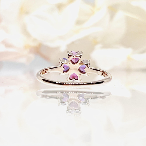 再販x5] 10金・18金・プラチナ 四つ葉のクローバー:アメジスト
