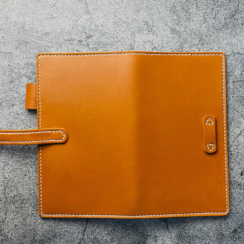 手縫】ほぼ日手帳weeks MEGAカラーズ用キャメル色本革カバー