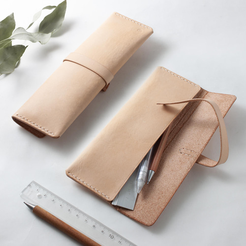 SEANCHY 完全ハンドメイド レザーペンケース ペンケース 牛革 本