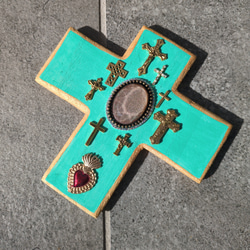 コラソンのウッド製クロス メキシコ雑貨 インテリア 木製十字架の