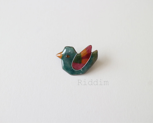 七宝焼き ブローチ 鳥 トリ ブルーバード 七宝焼 ブローチ Riddim 通販