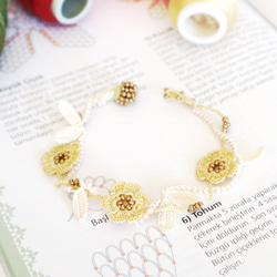 OYA crochet Bracelet [MARY] Yellow Gold 第1張的照片