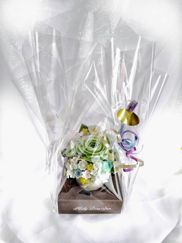 石鹸のバラと花のアレンジメント～ピンクポット/ソープカービング/石鹸彫刻 6枚目の画像