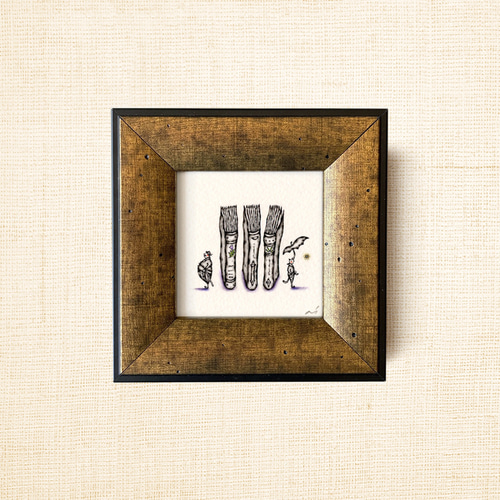 原画 油彩画 【待ちぼうけ】